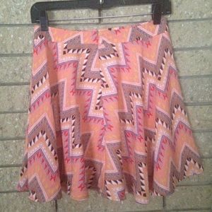 Lush, Coral print flowy skirt
